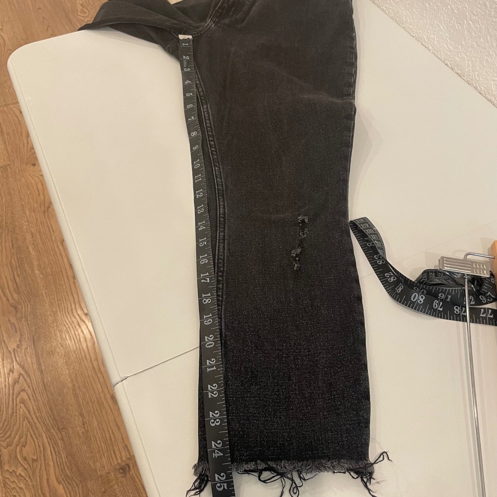Abercrombie & Fitch Curve Love The Skinny High Rise Distressed Black Jeans 27/4S - Picture 9 of 10